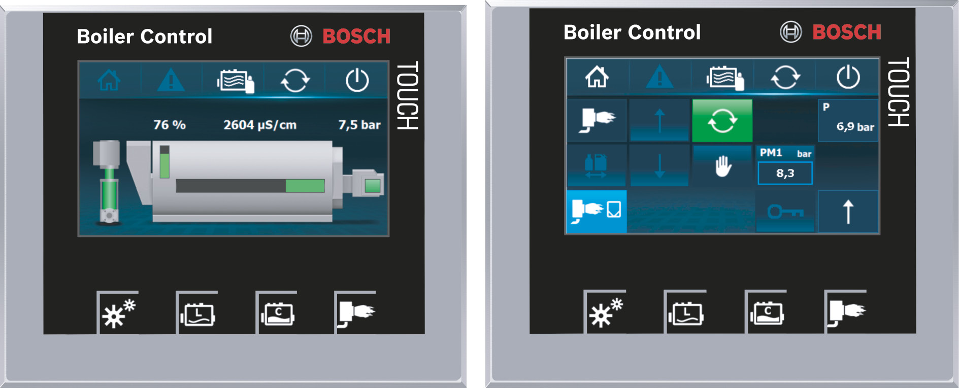Examples of user guidance at the Boiler Control CSC