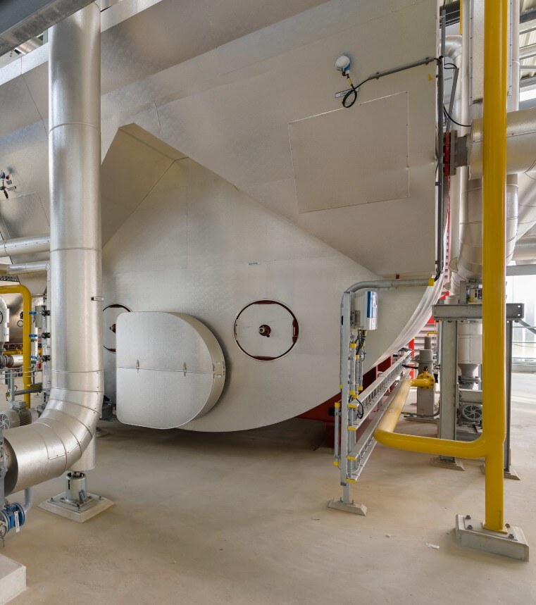 Removable insulation on inspection openings (UT-HZ with integrated flue gas heat exchanger)